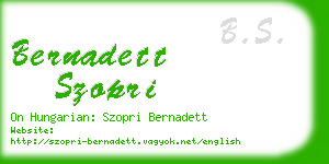 bernadett szopri business card